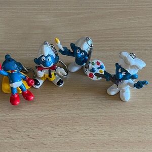 Smurfs Keychain Set - Blue and White
